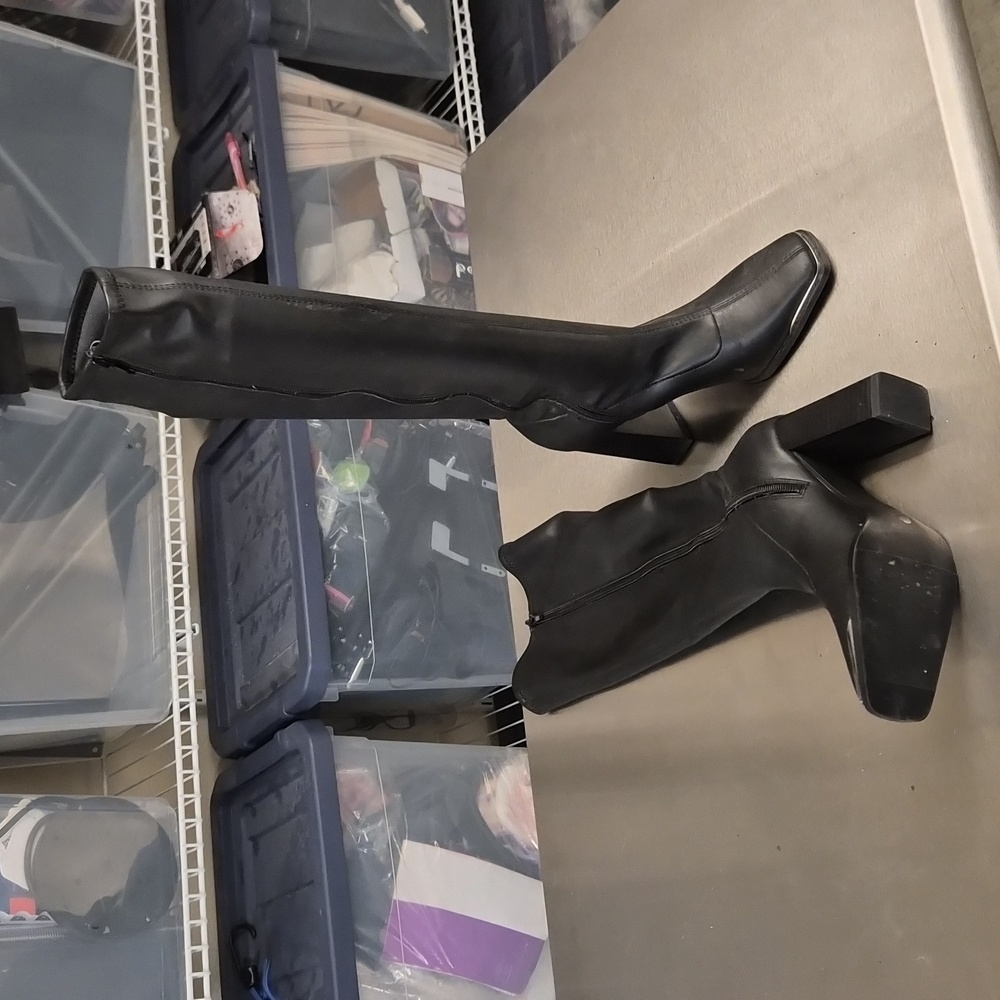 Bar III Black Heeled Knee-High Boots